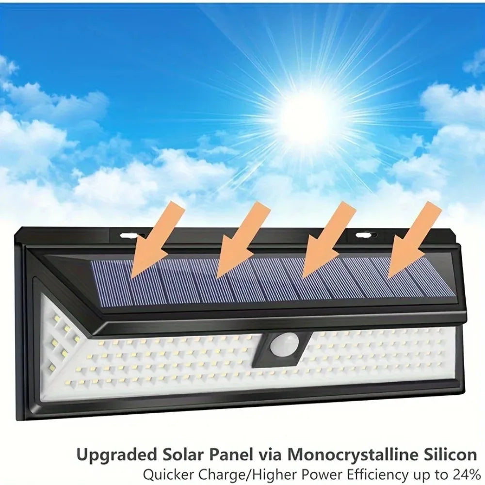 panneau solaire led moderne capteur mouvement noir gris bleu hydrofuge ip65extérieur