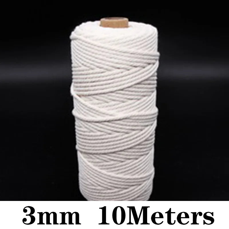 corde macramé coton blanc naturelle décoration murale artisanale bricolage rustique textile