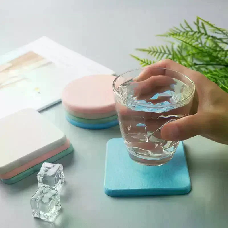 coasters texturés modernes adhésifs bleu gris rose vert blanc maison cuisine