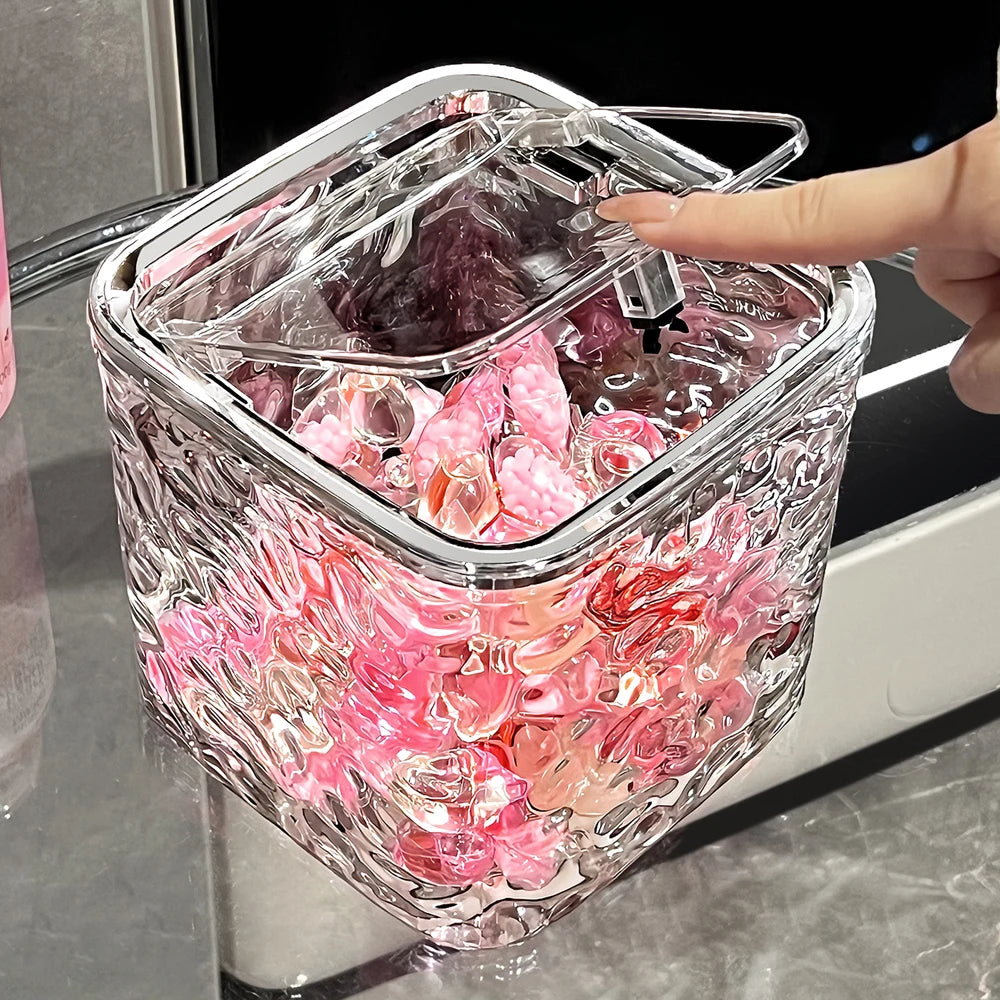 boîte rangement transparente moderne pliable respectueuse environnement serviettes produits nettoyage hygiénique poignéeversible