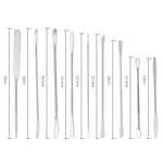spatule maquillage acier inoxydable argenté moderne lisse brillante outils cosmétiques minimaliste qualité professionnelle durable