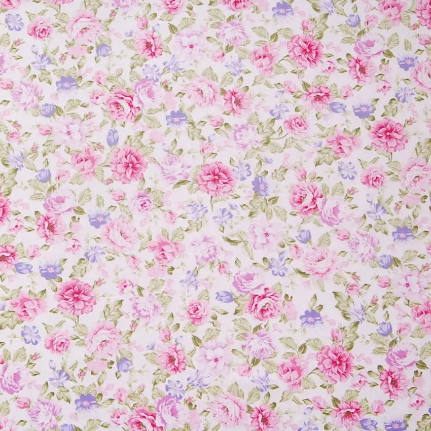 tissu coton rose fleurs décoration romantique patchwork quilting 160cm biologique respectueux environnement
