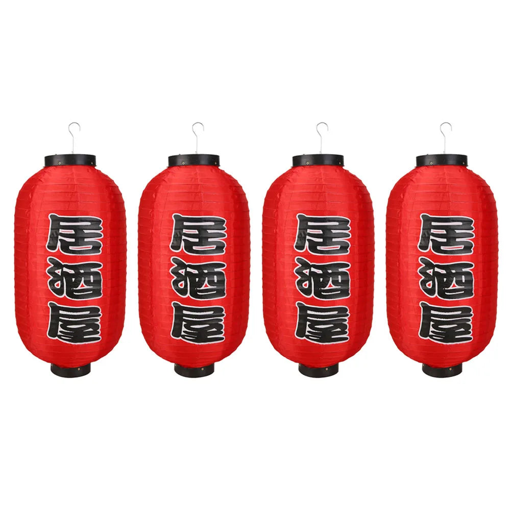 lanterne japonaise traditionnelle suspendue tissu blanc rouge décoration fête mariage intérieur extérieur