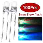 diodes led multicolores 100 pieces rgb bleu rouge vert transparentes