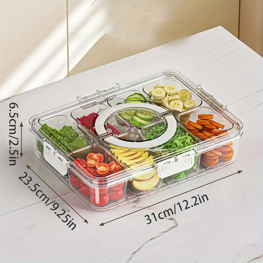 boîte compartiments transparente moderne réutilisable boucle fermeture fruits légumes snacks noix portable