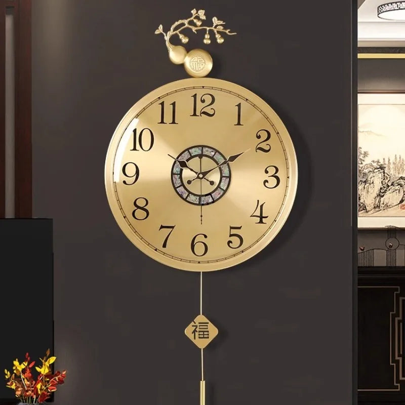 horloge murale moderne ornement floréal chambre salon chinois traditionnel aiguille métal