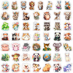 sticker dessin animé animal mignon moderne multi couleur adhésif décoration bricolage carnet bouteille ordinateur