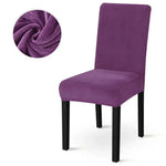 housse chaise velours doux moderne élastique beige gris ajustée chaise mariage banquet