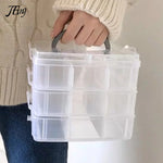 boîte rangement transparente moderne compartiments bijoux ornement colliers bagues boucles oreilles pratique