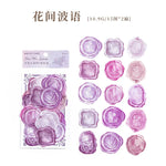 timbres sel multicolores motifs floraux géométriques vintage romantique adhésifs étiquettes paquets