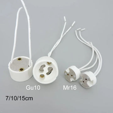 adaptateur électrique led gu10 mr16 câble blanc 10cm 15cm moderne