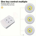 lampe led veilleuse blanc moderne adhésive batterie commandes distante luminosité réglable chambre salle bain