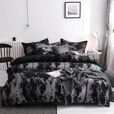 Housse de couette 3 pièces avec fermeture zip sur lit double