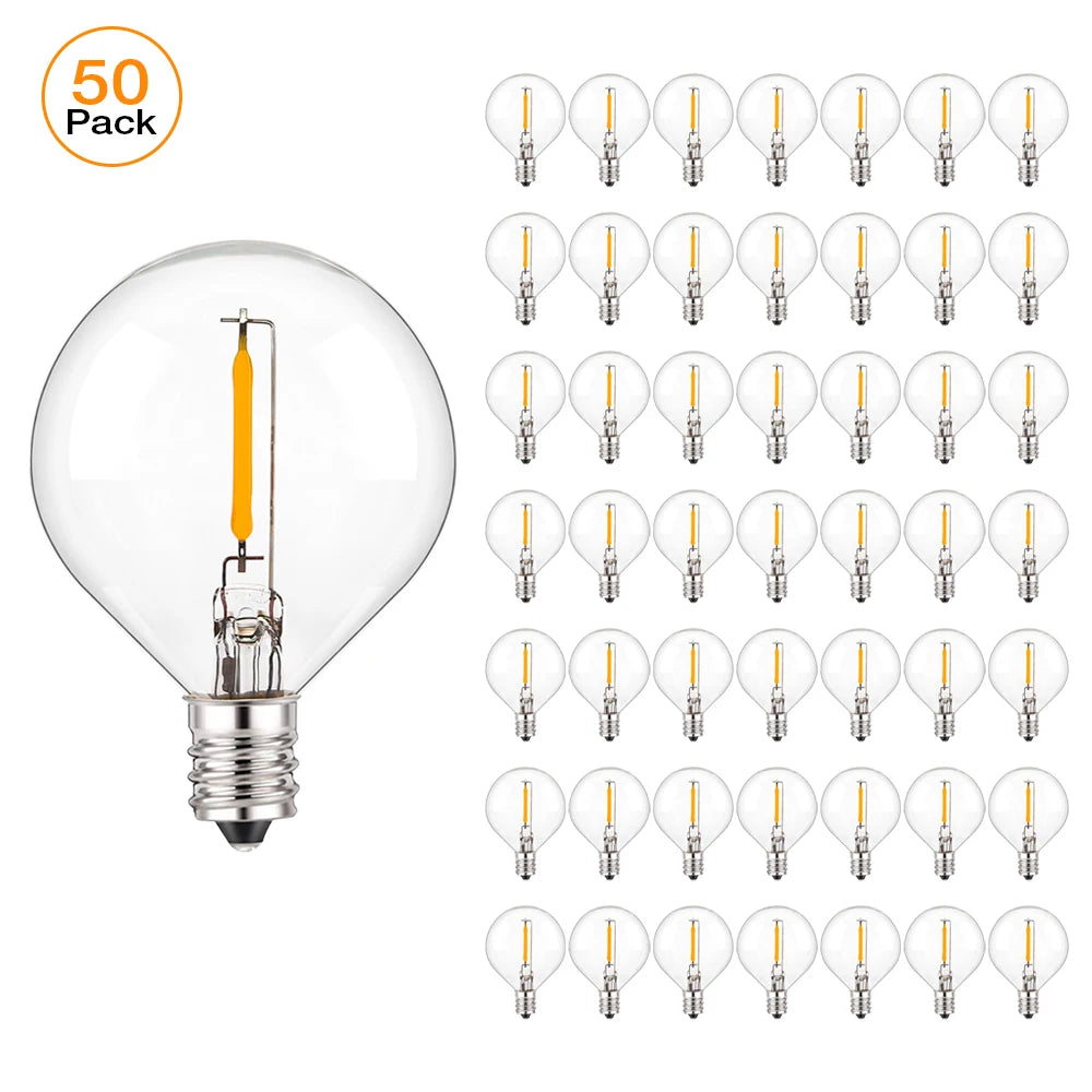 ampoule led globe transparent vintage filament doré e12 blanc chaud 2700kextérieurintérieur