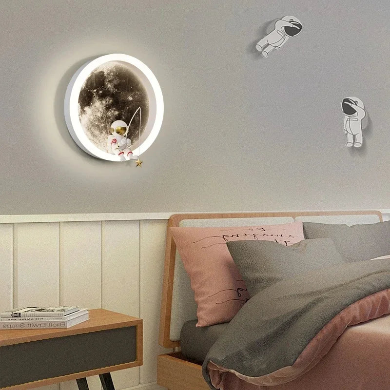 lampe murale astronaute lune étoiles chambre enfant moderne