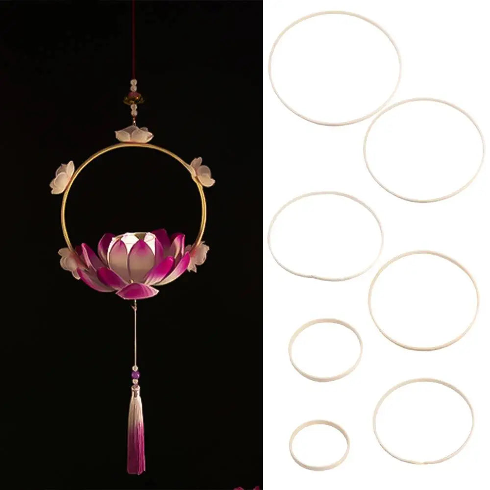 anneaux circulaires bambou minimaliste suspension fleurs noël 10cm 13cm 18cm 20cm 23cm 26cm 30cm