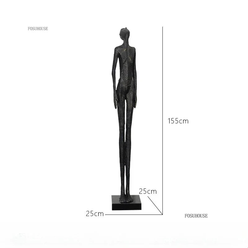 sculptures humaines modernes texture rugueuse noir gris beigeclair abstrait minimalisteDecorationIntérieureSculptureFigurinesHumainesStylisées