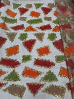tissu patchwork triangles dorés polyester coton mariage robes soirée traditionnel opacité française