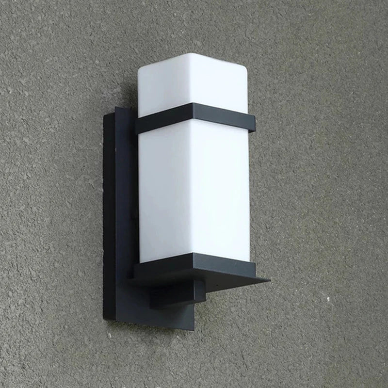 lampe murale moderne minimaliste noir blanche rectangulaire mat ip65 led aluminium