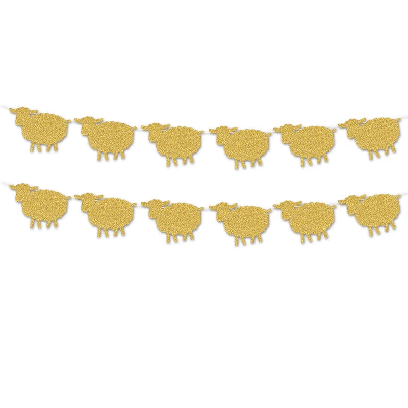 guirlande mouton motif kaaba lune décoration enfantine festivités anniversaire mariage İslam festive