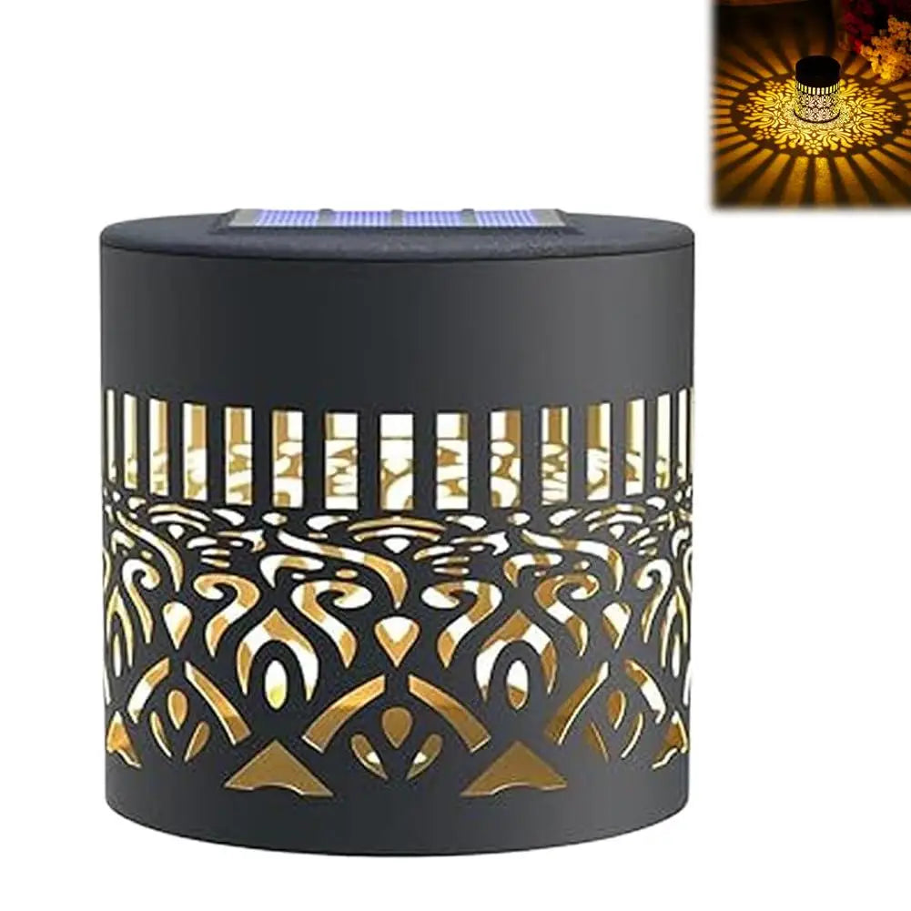 lumière solaire décorative moderne motif floral adhésif noir doré extérieure jardin cloître porche