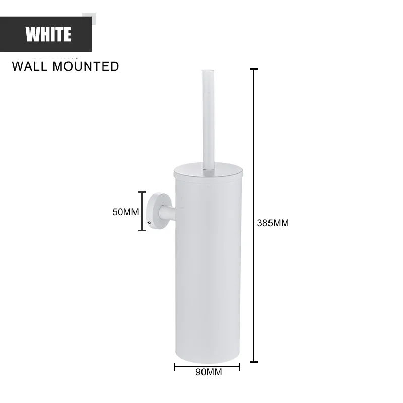 brosse wc inox fixe mur sol moderne chrome blanc or brushed gold
