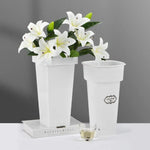 Cache pot moderne blanc noir gris adhésif plante verte décoration jardin urbain rond logo
