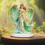 statue ange vert blanc doré élégante détaillée classique romantique maison 16cm 20cm opaquet pvc