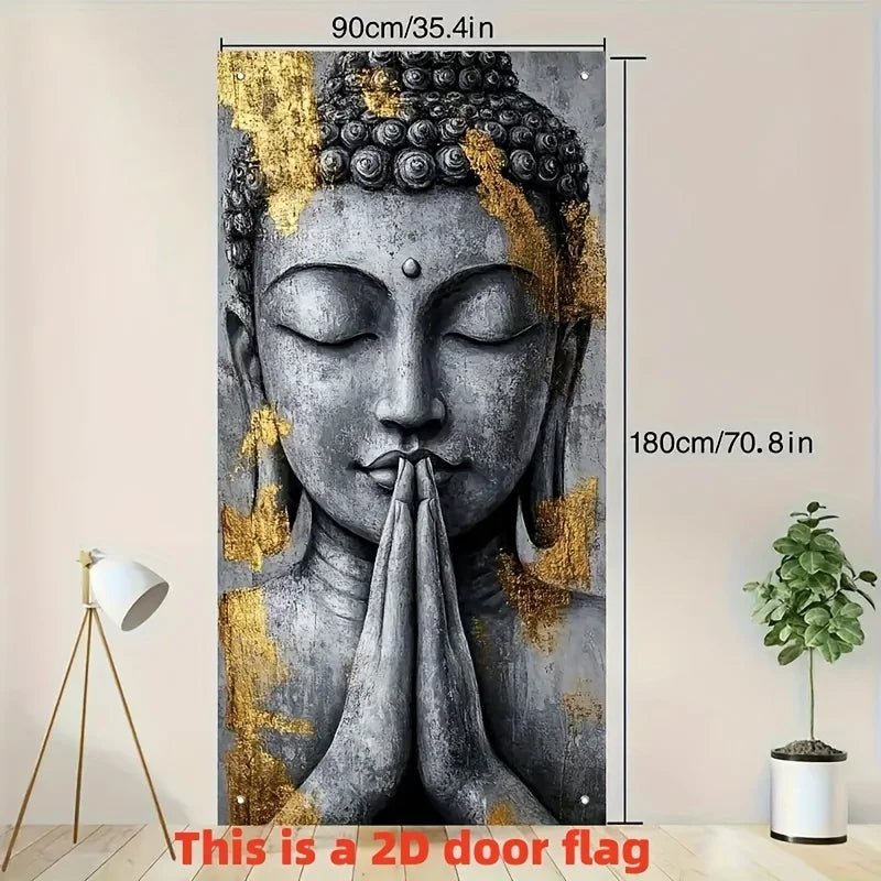 drapeau porte blanc moderne øillets métalliques polyester opaque toute saison decoration festive sans électricité