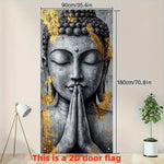 drapeau porte blanc moderne øillets métalliques polyester opaque toute saison decoration festive sans électricité