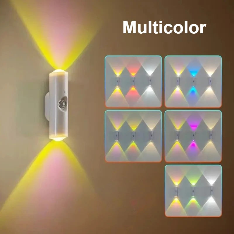 lampe murale rechargeable led détecteur mouvement réglable moderne clips marron clair aspect bois naturel
