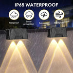 lumière solaire led extérieure ip65 étanche jardin mur escaliers noire moderne