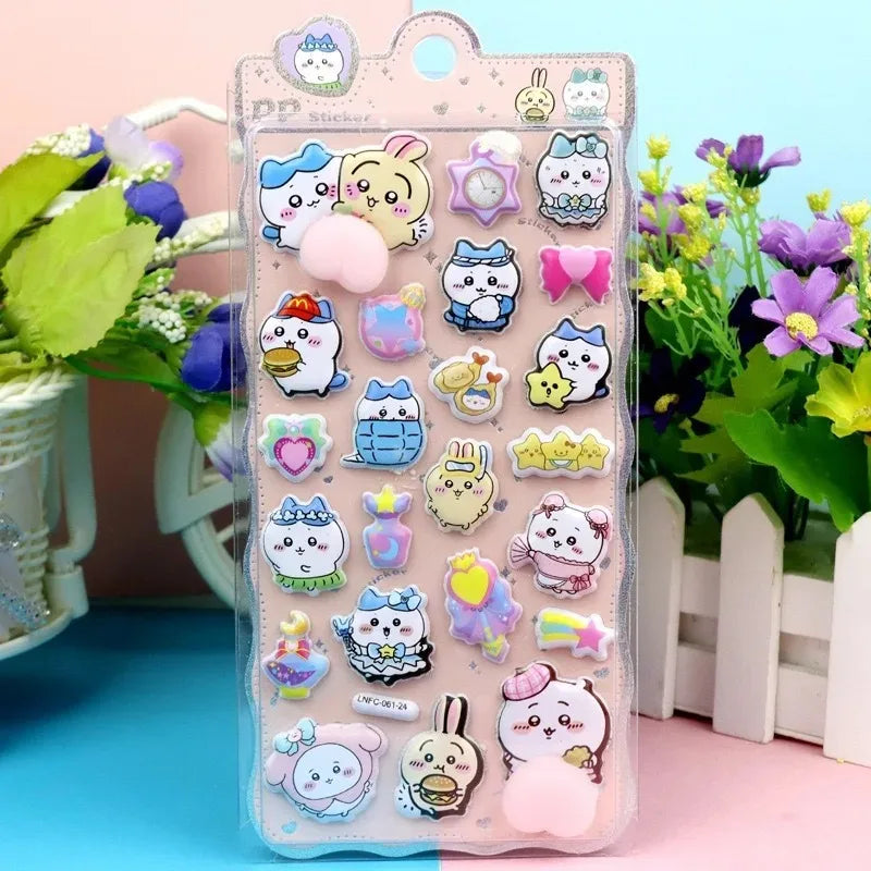 stickers kawaii multicolores dessins animés adhésifs compressibles waterproof coque téléphone décoration enfants adultes
