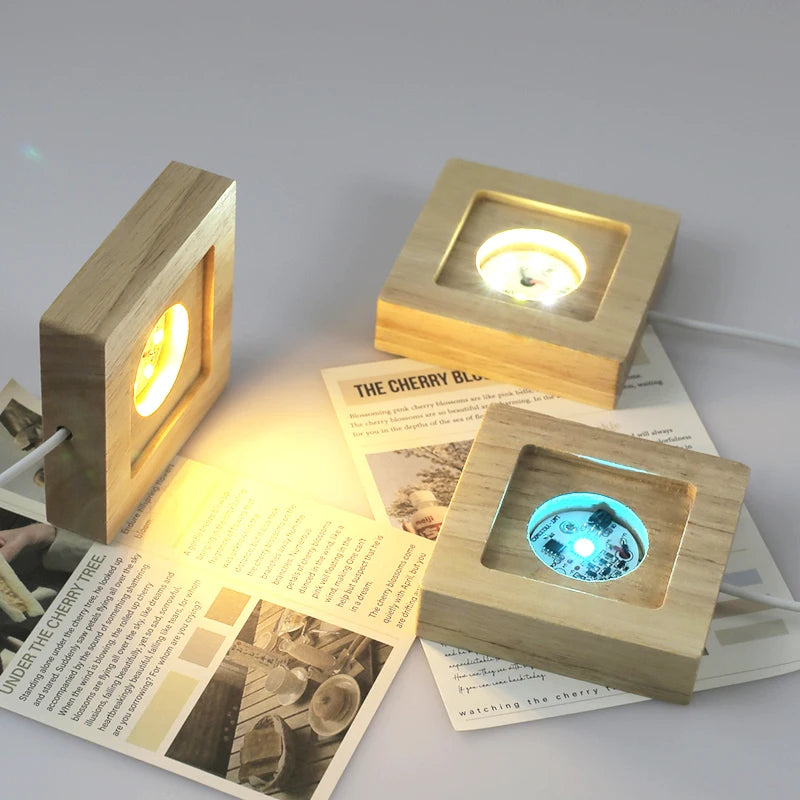 lampe led bois naturel moderne câble usb télécommande minimaliste fixations adhésives