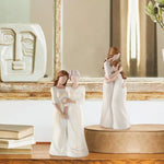 statue résine amitié sœurs blanc beige texture marbrée classique décoration intérieure