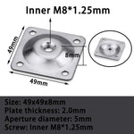 plaque fixation industrielle moderne noir argenté plate lisse m10 m8 m6