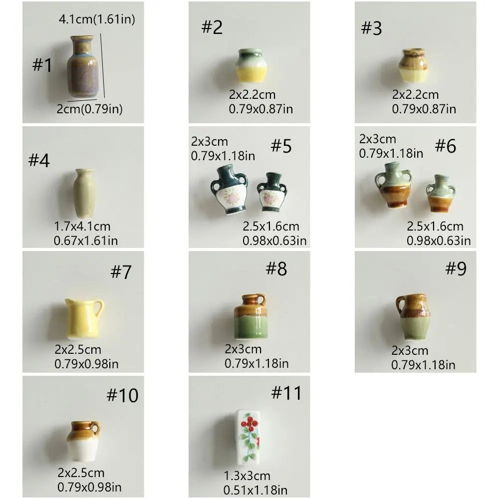 mini vase céramique artisanal aimants fleurs motif floral opacité vert beige marron bleu jaune