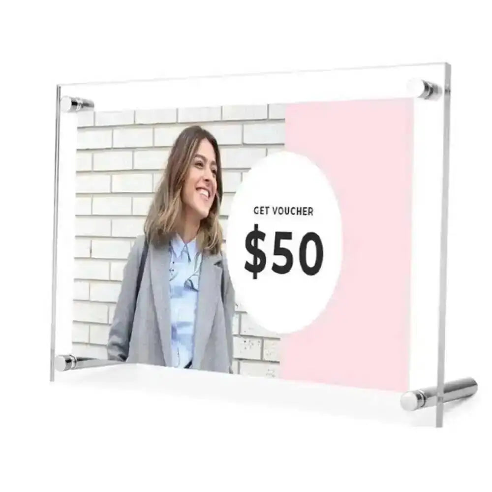 cadre photo moderne rectangle acrylique transparent argenté 10 12 pouces documentos