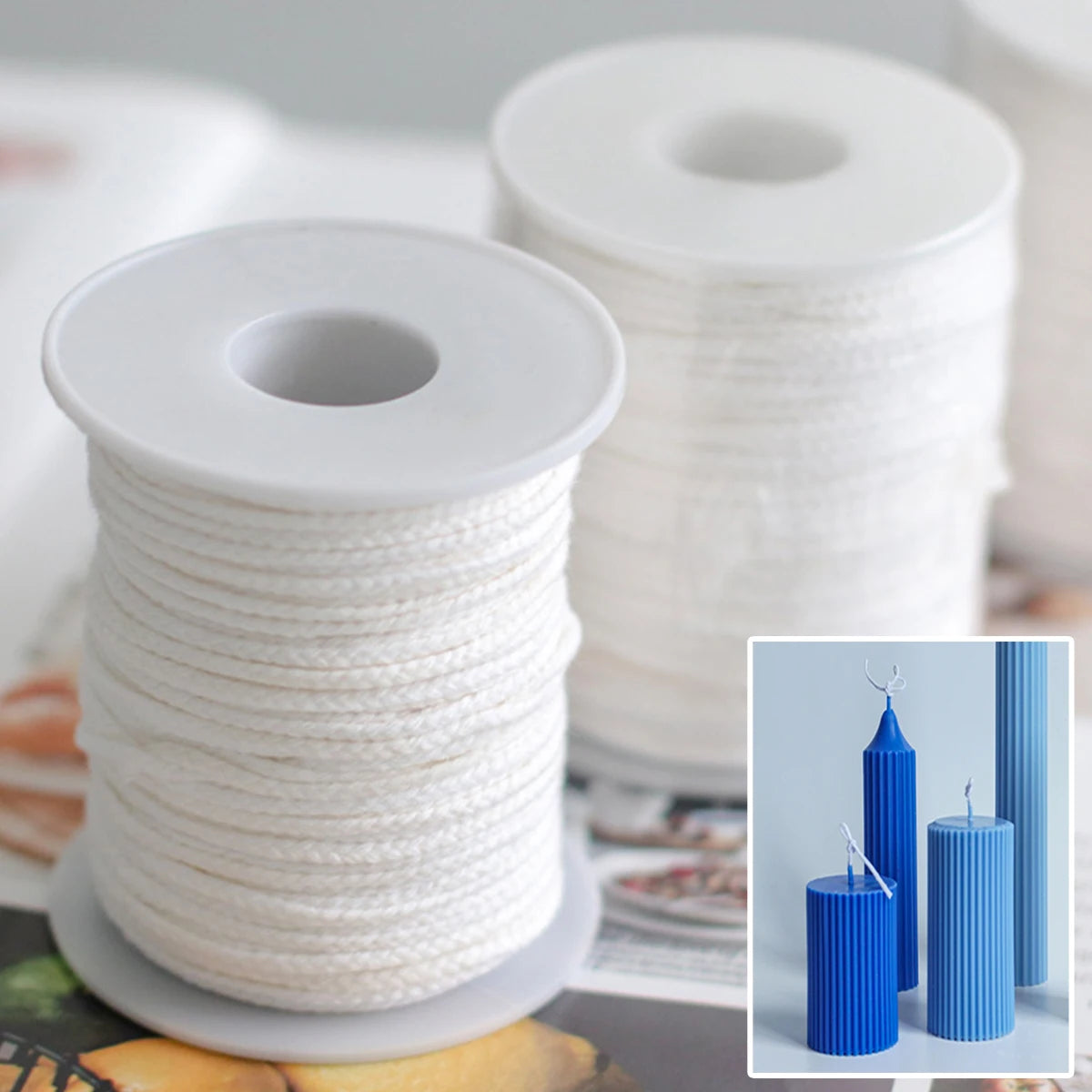 corde tissée blanche simple 60 mètres rouleau matériau coton sans fumée fabrication artisanale