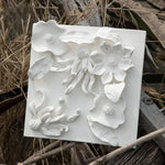 décoration murale plaque céramique motifs fleurs moderne suspendue blanche occasionnelle festive mariage anniversaire noël
