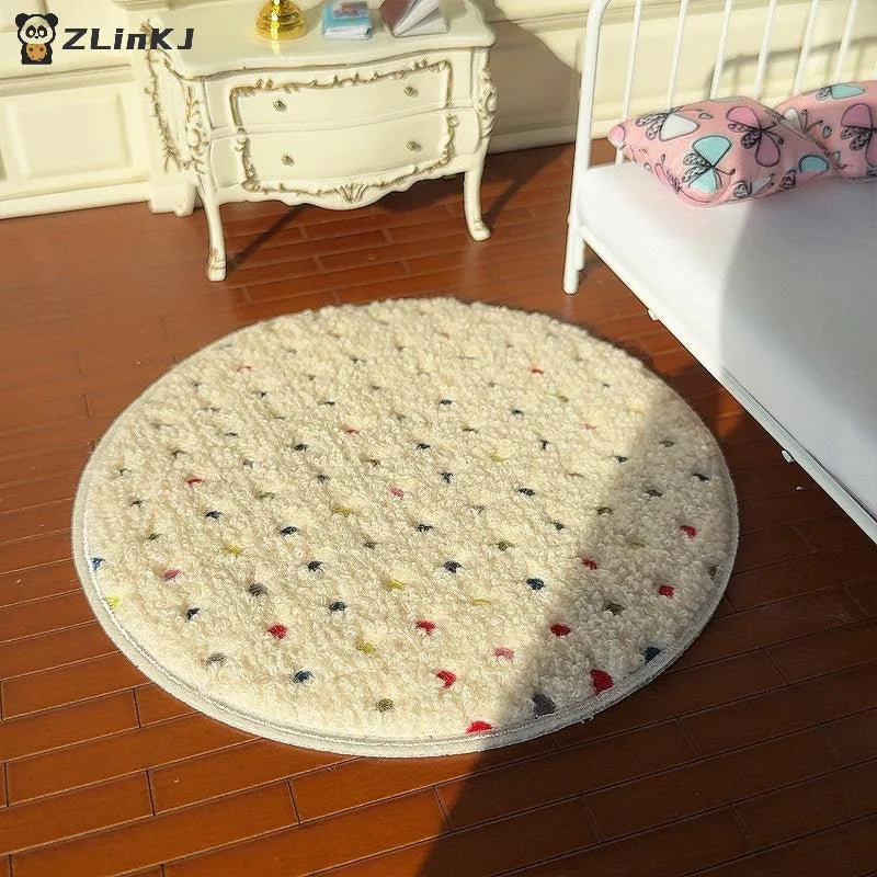 tapis peluche blanc multicolore moderne adhésif animal nature doux enfants decoration jouets