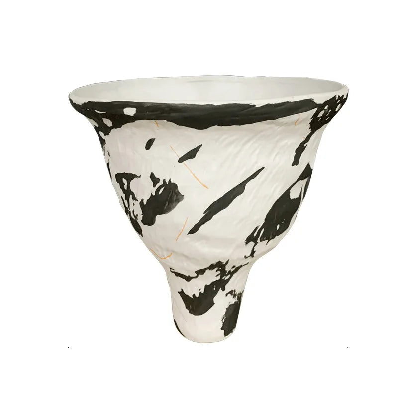 vase contemporain marbré abstrait couleur blanc noir orange vert bleu decoration intérieure table