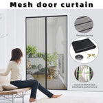 rideau porte maille fine anti insectes fermeture magnétique auto fermeture moderne noir ventilation domestique