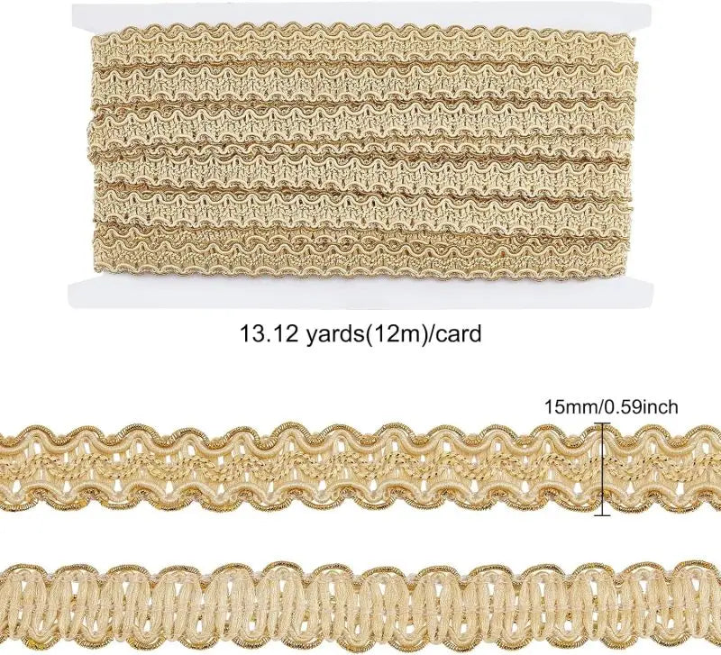 ruban decoratif doré rayures horizontales texture tissée classique élégant adhésif 15mm largeur opacité ciseaux