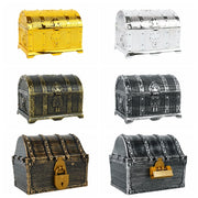 coffre decoratif pirate miniature or argent bois texturé rivets cadenas vintage trésors decoration