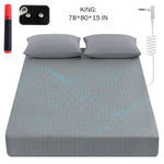 drap housse gaufré blanc gris king queen coton argent antimicrobien snaps modernes minimalistes