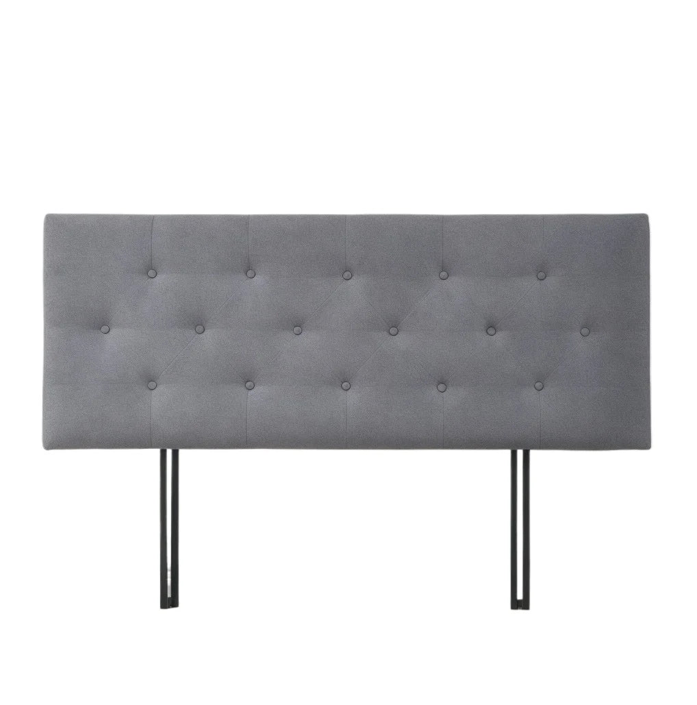 Tête de lit moderne rembourrée gris foncé vue de face