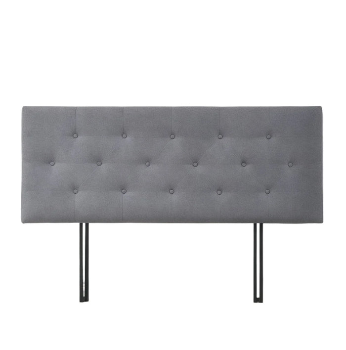 Tête de lit moderne rembourrée gris foncé vue de face