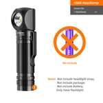 lampe frontale rechargeable led clip ceinture 3400 mAh moderne noire texturée camping