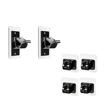 supports murals modernes clips transparents tiges rideaux noirs salle bain chambre coucher